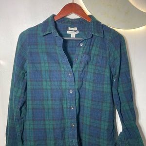 Ll bean scotch plaid flannel shirt size xs